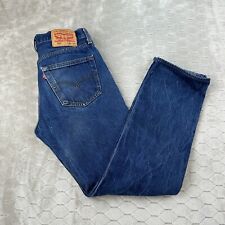 Levis 501 Jeans Blue Dark Wash Straight Leg Button Fly Modern Jeans - Mens 30x30 picture