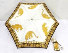 GIANNI VERSACE Folding Umbrella Red Baroque/Leopard Pattern Rare Item picture