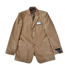 Vinci Zegna Super 150's Suit Jacket British Khaki Italian Made Men's 42L picture