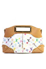 Louis Vuitton Womens Monogram Judy MM Shoulder Handbag White Multicolor E2308783 picture