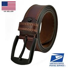 Mens 100%  Genuine FULL GRAIN Casual Leather Dress Belts Jeans Buckle US Stock picture