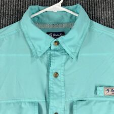 Bimini Bay Outfitters Mens Size Medium Teal Blue Short Sleeve Button Up Shirt picture