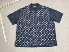 Nat Nast Shirt Mens Extra Large Black Hawaiian Button Up Silk Luxury Originals picture