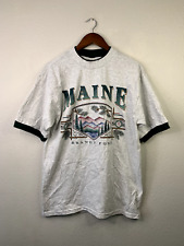 1993 Vintage Signal Large Maine Brandy Pond Mt. Rushmore Test Print T-shirt VTG picture