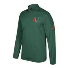 Outerstuff NCAA Miami Hurricanes Men's Sideline L/S 1/4 Zip Pullover Jacket, Lar picture