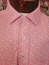 Footjoy Men's XXL 2XL Pink White Flower Abstract Short Sleeve Golf Polo Shirt... picture