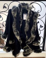 Stunning 32”Wool blend Jacket,Wrap 3/4 Sleeve 70%Cashmere+Fox Fur (EXTREME SALE) picture