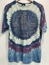 Grateful Dead Shirt Liquid Blue Tie Dye Worn Torn Circus Large Weathered Vintage picture