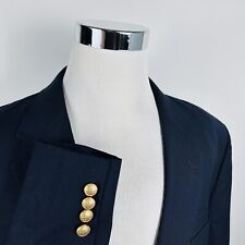 Jos A Bank 50R Blazer 100% Wool Midnight Blue Gold Two Button Lined Vented picture