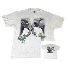 Vintage 1992 CRES Asian African Elephant T-Shirt XL Gray Single Stitch picture