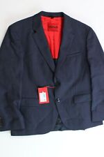 HUGO BOSS Men's Modern-Fit Wool Suit Jacket 42R Navy Blue Plaid picture