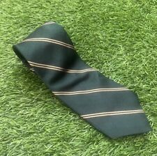 Liberty Of London Vintage Silk Tie Men Diagonal Striped Green Gold Made USA picture
