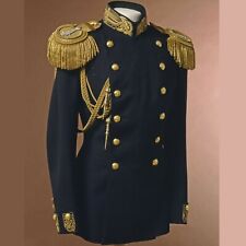 New Men's Black Military Uniforms Period British Jacket Coat picture