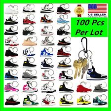 100 Pcs of 2D Sneakers Keychains Hype Beast Sneaker 2D Variety of Keychains Lot picture