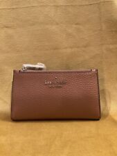 Kate Spade Leila Small Slim Bifold Wallet Leather Warm Gingerbread NWT picture