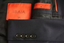 Isaia Napoli S160s Aquaspider Wool Solid Navy Blue Sport Coat Blazer Sz 46R picture