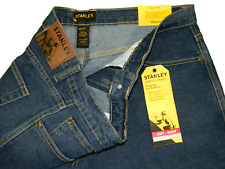 NEW Stanley Tools Classic Stretch Denim Blue Jeans Tag 36x34 measured Size 36x35 picture