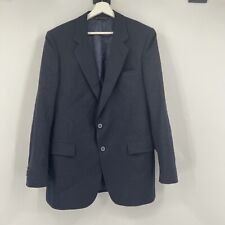 Vintage CHRISTIAN DIOR Blazer Mens 42? Navy Blue Tweed Suit Jacket Striped EUC picture