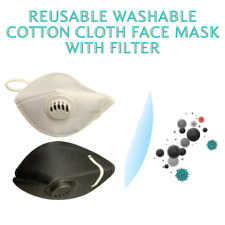 6 Pack (3 Black + 3 White) Reusable Washable Cotton Cloth Face Mask with Filter picture