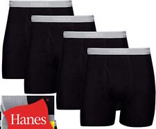 Mens 4 Pack Hanes Black Boxer Briefs  Underwear 100% Cotton S-XL 2XL 3XL picture