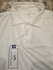 Southern Tide Men Large White Polo Tide To Trail Performance Bamboo Pima Golf  picture