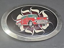 1957 '57 Chevy Chevrolet Belt Buckle Vintage Collectible Western Wear Enamel Red picture