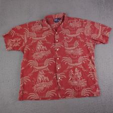 Vintage Polo Ralph Lauren Hawaiian Shirt Mens 2XL Pink Floral Donkey Caldwell picture