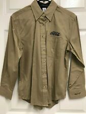 Enjoy COCA-COLA Women Ladies Khaki Long Sleeve Button Front Shirt S Greg Norman picture