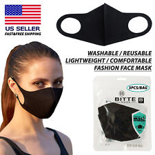 (3PCS) Washable/Reusable/Comfortable Fashion Protective Face Mask (Black) picture