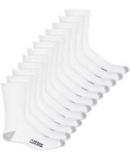 Club Room Mens Crew Socks 12 Pair White Cushioned Foot Bottom Shoe Size 7 - 12 picture