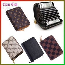Mens Womens Leather Wallet Credit Card Holder RFID Blocking Zipper Pocket Purse picture