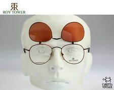 Roy Tower Yachting 19 2904, Vintage 90s round panto eyeglasses & flip up picture