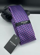 DUCHAMP London Men's 100% Silk Tie ~ Purple ~ Geometric ~ Hand Made ~ NEW picture