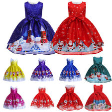 Christmas Girls Gown Princess Dress Xmas Tutu Dress Dance Party Printed Ballgown picture