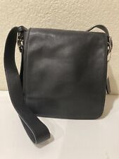 Vintage Coach Black leather Legacy Flap Shoulder Crossbody Bag #9335 picture