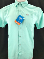 NEW Columbia PFG Slack Tide Camp Mint Green SS Collared Button Up Shirt Men's M picture