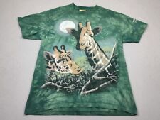 1999 The Mountain T Shirt Medium Giraffes AZ Wildlife World Zoo Green Tie Dye picture