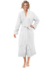 Women Soft Robe Waffle Knit Lightweight Spa Shower Bathrobe Cotton Kimono Long picture
