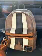 Loungefly Disney Chip & Dale Tail Mini Backpack Brown Black Bag Faux Suede Rare picture
