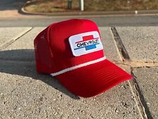 Vintage Chevrolet Rope Snapback Trucker Mesh Hat with Chevy Patch Classic Truck picture