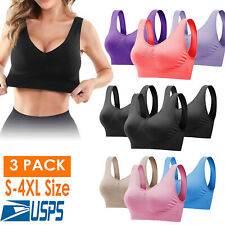 3Pack Womens Seamless Sports Yoga Bra Wireless High Impact Fitness Bralette Girl picture