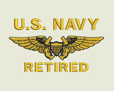 Naval Flight Officer Fly Navy NFO Wings US NAVY Retired Embroidered Polo Shirt  picture