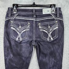 Miss Me Jeans Womens 28 Hailey Skinny Gray Purple Marble Taper 30x29 picture