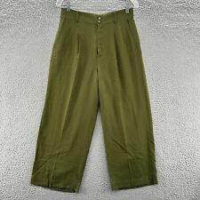 Madewell Pants Womens Size 4 Green Harlow Wide Leg High Rise Pleated Flare Pants picture