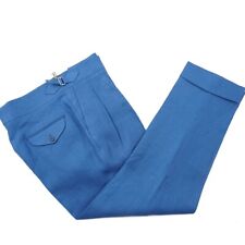 Sartorio by Kiton Ocean Blue Extrafine Linen Dress Pants 34 (Eu 50) NWT picture