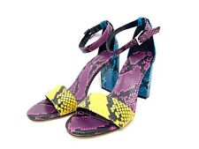 Nine West Ola Multi Colored Snake Print Heeled Sandals Women's Size 7.5M picture