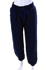 Terez Womens Cotton Graphic Print Drawstring Tapered Sweatpants Navy Size XL picture