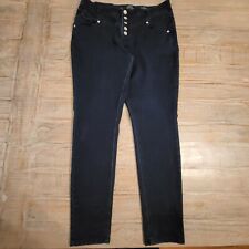 Almost Famous Women's Size 14 Stretch Dark Wash Button Fly picture