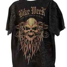 Bike Week 2008 M Medium Tee Shirt Mens Daytona Beach Embroidered Black Skull picture