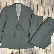VINTAGE Giorgio Armani Double Breasted Suit Men 46R 34x33 Grey Coat Jacket Pants picture